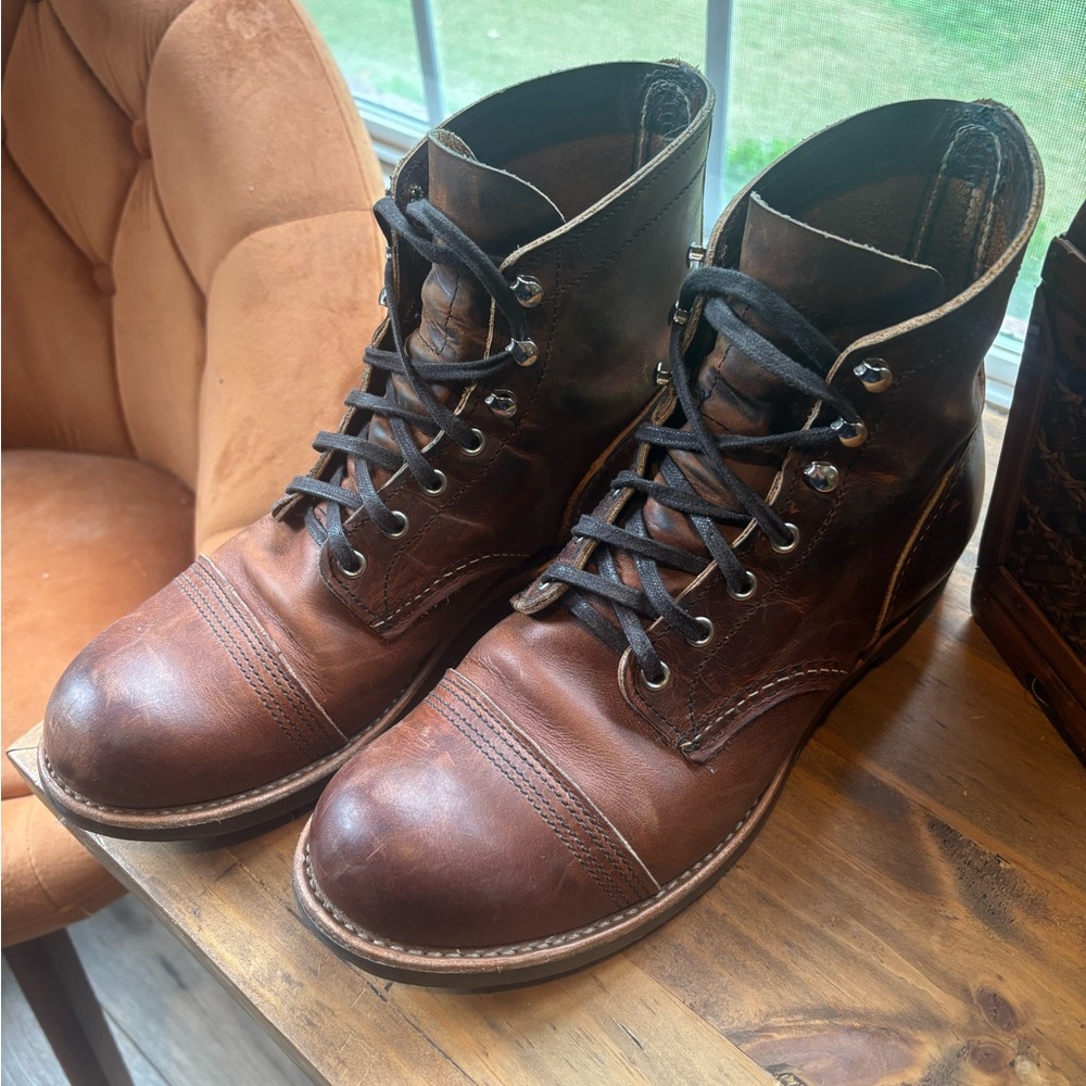 Red Wing Shoes Dark Brown Leather Boots. Iron ranger